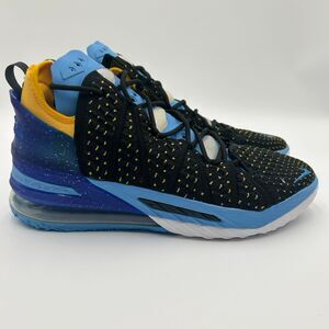 Mens Nike Lebron XVIII 18 Lakers Black Gold Blue Concord Size 11.5